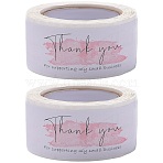 2 Rolls Self-Adhesive Paper Gift Tag Youstickers, Rectangle Thank You Stickers Labels, for Small Business, Misty Rose, 2.9x6x0.01cm, 120pcs/roll(DIY-DJ0001-96D)