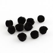DIY Doll Craft Pom Pom Yarn Pom Pom Balls, Black, 25mm, about 500pcs/bag(AJEW-S006-25mm-09)