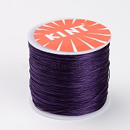 Round Waxed Polyester Cords, Twisted Cord, Purple, 0.5mm, about 115.92 yards(106m)/roll(YC-K002-0.5mm-06)
