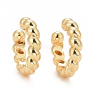 Rack Plating Brass Twist Rope Shape Cuff Earrings, Cadmium Free & Lead Free, Real 18K Gold Plated, 19x19x4mm, Inner Diameter: 12.5mm(EJEW-G288-08G)