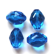 Imitation Austrian Crystal Beads, Grade AAA, Faceted, Oval, Dodger Blue, 13x10mm, Hole: 0.9~1mm(SWAR-F071-13x10mm-25)