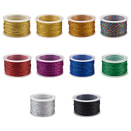 Nylon Metallic Cords, Mixed Color, 1mm, about 20m/Roll, 10 colors, 1roll/color, 10rolls(MCOR-KS0001-002)