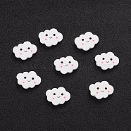 Cloud Resin Cabochons, White, 17x24x3.5mm(X-CRES-R175-02)