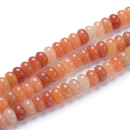 Natural Red Aventurine Bead Strands, Rondelle, 8x5mm, Hole: 1mm, about 75pcs/strand, 14.9 inch(X-G-R408-5x8-18)