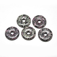 Natural Ruby in Zoisite Pendants, Donut, 35x5~6mm, Hole: 7mm(G-R004-06)