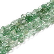 Natural Green Strawberry Quartz Beads Strands, Nuggets, Tumbled Stone, 5~8.5x5.5~7x3.5~4mm, Hole: 0.7mm, about 64pcs/strand, 16.34 inch(41.5cm)(G-G018-70)