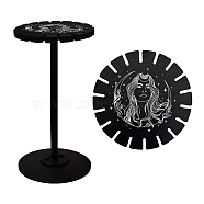 Wooden Wheel, Wooden Display Shelf, Black Holder Stand, Rustic Divination Pendulum Storage Rack, Witch Stuff, Women Pattern, Wheel: 120x8mm, 2pcs, Studdle: 288x12mm, 1pc(DJEW-WH0046-039)