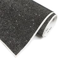 Self Adhesive Glass Rhinestone Glue Sheets, for Trimming Cloth Bags and Shoes, Black, 40x24cm, Rhinestone: 2.3~2.4mm, about 15400 beads/pc(X-RB-Q211-01C)