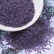 MIYUKI Round Rocailles Beads, Japanese Seed Beads, (RR223) Grape Lined Crystal, 11/0, 2x1.3mm, Hole: 0.8mm, about 1100pcs/bottle, 10g/bottle(SEED-JP0008-RR0223)