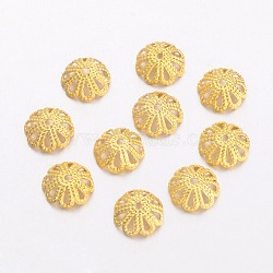 Brass Bead Caps, Multi-Petal, Golden, 7x2.5mm, Hole: 1mm(EC131-G)