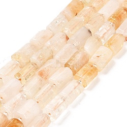 Natural Citrine Beads Strands, with Seed Beads, Faceted Column, 9~11x6~7.5x6~7.5mm, Hole: 1.2mm, about 30pcs/strand, 15.16~15.55 inch(38.5~39.5cm)(G-G068-A20-01)