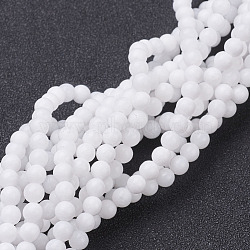 Natural White Jade Beads Strands, Dyed & Heated, Round, White, 10mm, Hole: 1mm, about 39pcs/strand, 15.5 inch(X-GSR10mmC067)