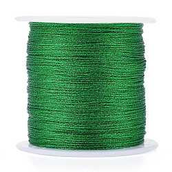 Polyester Braided Metallic Thread, for DIY Braided Bracelets Making and Embroidery, Green, 0.4mm, 6-Ply, about 54.68 yards(50m)/roll(OCOR-I007-B-17)