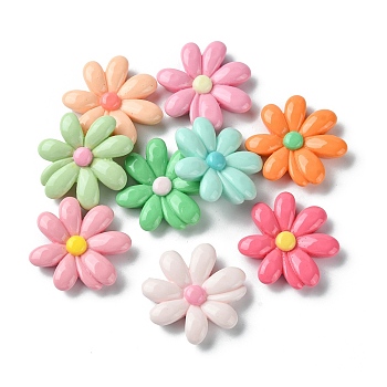 Opaque Resin Cabochons, Flower, Mixed Color, 6x28mm