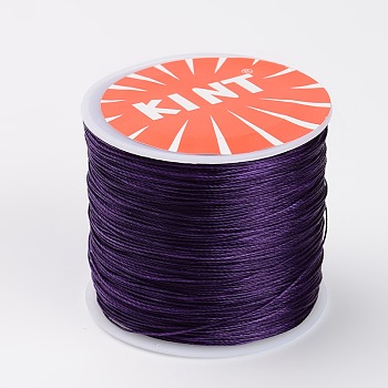 Round Waxed Polyester Cords, Twisted Cord, Purple, 0.5mm, about 115.92 yards(106m)/roll