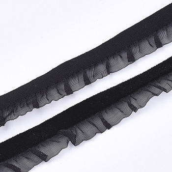 Velvet Organza Ribbon, Black, 5/8 inch(15mm), about 20yards/roll(18.29m/roll)