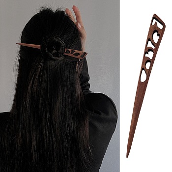 Swartizia Spp Wood Hair Sticks, Dyed, Coconut Brown, 169x18x7mm