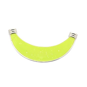 Platinum Tone Iron Enamel Tube Links, with White Shell Chips, Chandelier Components, Yellow, 125x15~29x3mm, Hole: 5mm