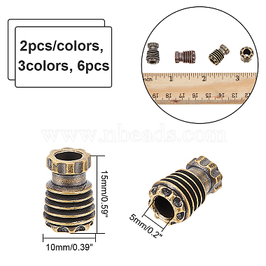 6Pcs 3 Color EDC Brass Knife String Pendant Light Parachute String Tool(KK-NB0002-90)-2