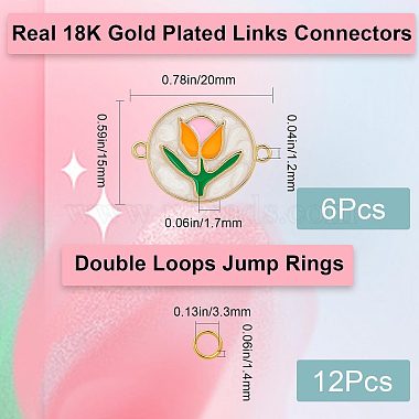 6Pcs Brass Colorful Enamel Connector Charms(FIND-CN0001-24)-2