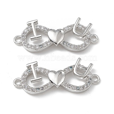 Brass Micro Pave Clear Cubic Zirconia Connector Charms(KK-E068-VB377)-2
