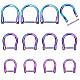 wadorn 12pcs 3 styles fermoirs à manille d'ancrage en alliage avec anneau en D(FIND-WR0008-73)-1