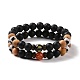 2Pcs Buddhist Natural Mixed Stone and Wood Beads Stretch Bracelets Set for Women Men(BJEW-JB08932)-1