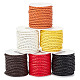 Elite 6 Rolls 6 Colors  4-Ply Round Imitation Leather Braided Cord(LC-PH0001-10)-1