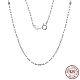 Rhodium Plated 925 Sterling Silver Dapped Chain Necklace(NJEW-I124-100)-1