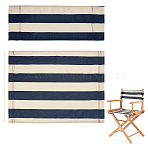 Stripe Pattern Canvas Cloth Chair Replacement, with 2 Wood Sticks, for Director Chair, Makeup Chair Seat and Back, Wheat and Marine Blue, Colorful, Cloth: 20~41.6x53x0.15~0.16cm, 2pcs/set(DIY-WH0283-63A)