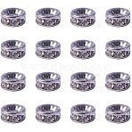 304 Stainless Steel Rhinestone Bead Spacers, Flat Round, Crystal, 8x4mm, Hole: 2mm, about 20pcs/bag, Packing Size: 74x105mm(STAS-PH0001-02P)