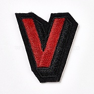 Computerized Embroidery Cloth Iron On Patches, Costume Accessories, Appliques, Letter, FireBrick, 41x35x2mm(DIY-WH0083-01V)