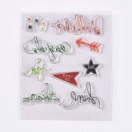 Silicone Stamps, for DIY Scrapbooking, Photo Album Decorative, Cards Making, Word, 7.6x9.2x0.3cm(X-DIY-L038-E01)