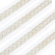 Fingerinspire Polyester Lace Trim, with Imitation Pearl Beads, White, 2-1/8 inch(55mm), about 2.00 Yards(1.83m)(OCOR-FG0001-32)