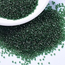 MIYUKI Delica Beads, Cylinder, Japanese Seed Beads, 11/0, (DB1894) Transparent Emerald Luster, 1.3x1.6mm, Hole: 0.8mm, about 2000pcs/bottle, 10g/bottle(SEED-JP0008-DB1894)