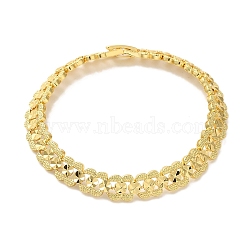 Rack Plating Brass Link Bracelets, Real 18K Gold Plated, Long-Lasting Plated, Lead Free & Cadmium Free, Flower, 7-7/8 inch(20cm), Link: 10x8x2mm(BJEW-K258-01E-G)