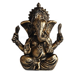 Resin Buddha Statue Display Decoration, for Home Office Desktop Feng Shui Decoration, Elephant, Olive, 75x60x95mm(PW-WG0FCAD-01)