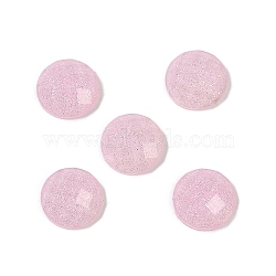 Translucent Epoxy Resin Glitter Powder Decoden Cabochons, Faceted Half Round/Dome, Pearl Pink, 8x3mm(CRES-S367-13A-01)