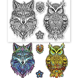 Custom PVC Plastic Clear Stamps, for DIY Scrapbooking, Photo Album Decorative, Cards Making, Owl, 160x110mm(DIY-WH0618-0181)