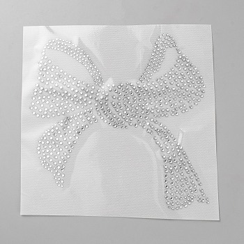 Bowknot Glass Hotfix Rhinestone, Iron on Appliques, Costume Collar Accessories, Crystal, 200x200x2mm