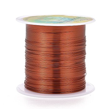 Round Copper Wire Copper Beading Wire for Jewelry Making, Long-Lasting Plated, Saddle Brown, 0.3mm, about 236.22 Feet(72m)/roll