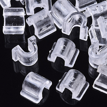 Transparent AS Plastic Base Buckle Hair Findings, for Hair Tie Accessories Making, Clear, 10x12x7.5mm, about 2000pcs/bag