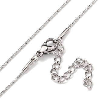 304 Stainless Steel Cardano Chain Necklaces, Stainless Steel Color, 17.83x0.04 inch(45.3x0.09cm)