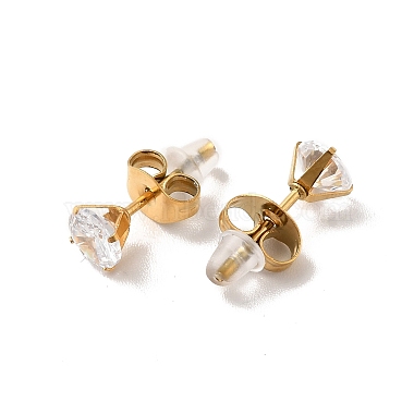 Clear Cubic Zirconia Butterfly Pendant Necklace & Diamond Stud Earrings(SJEW-M099-05G)-6