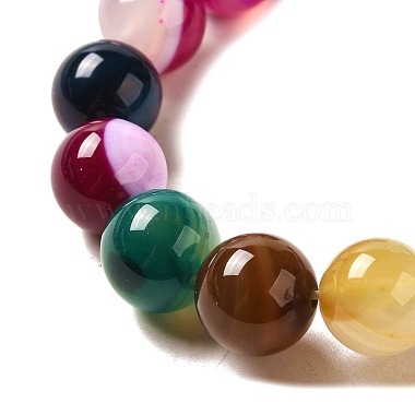 Natürlichen Edelstein Achat runde Perle Stränge(G-E234-16)-5