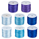 benecreat 8 rouleau 8 styles cordon en satin en queue de rat en nylon(NWIR-BC0002-06B)-1