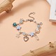 Alloy Heart & Star Charm Bracelet with ABS Plastic Imitation Pearl Beaded for Women(BJEW-JB09309)-2