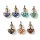 7Pcs 7 Styles Natural & Synthetic Mixed Stone Chip Heart Glass Wishing Bottle Pendants(PALLOY-JF02502)-1