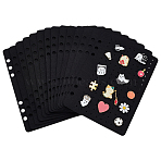 14Pcs Felt Cloth Pin Brooch Storage Binder Sheets for Enamel Pin Collection Book, Rectangle, Black, 210x150x2mm, Hole: 8.5mm and 2.5mm(AJEW-WR0002-93B)