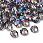 K9 Glass, Imitation Austrian Crystal Beads, Grade AAA, Faceted, Flat Round, Colorful, 10x5.5mm, hole: 0.9~1mm(SWAR-F053-10mm-31)